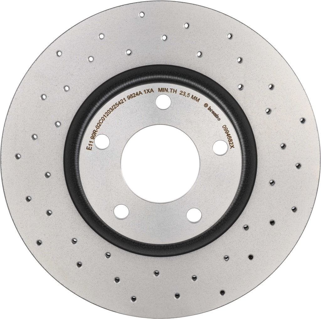 Brembo Premium UV Coated Brake Rotor - Xtra Cross Drilled  (300 mm) - Brembo 09.9468.2X