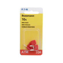 Load image into Gallery viewer, Atm-10 Amp Blade Fuse-5 Per Card - Bussman Fuses BP-ATM-10-RP