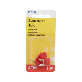 Atm-10 Amp Blade Fuse-5 Per Card - Bussman Fuses BP-ATM-10-RP