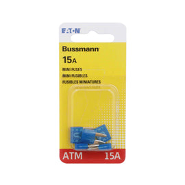 Atm-15 Amp Blade Fuse-5 Per Card - Bussman Fuses BP-ATM-15-RP