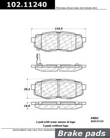 C-Tek Semi-Metallic Brake Pads with Shims - Centric Parts 102.11240