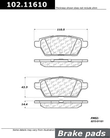 Brake Pad Set, Rear - Centric Parts 102.11610