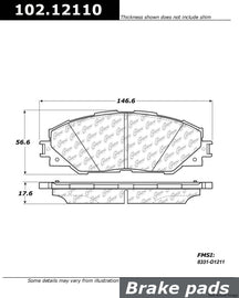 C-Tek Semi-Metallic Brake Pads with Shims - Centric Parts 102.12110