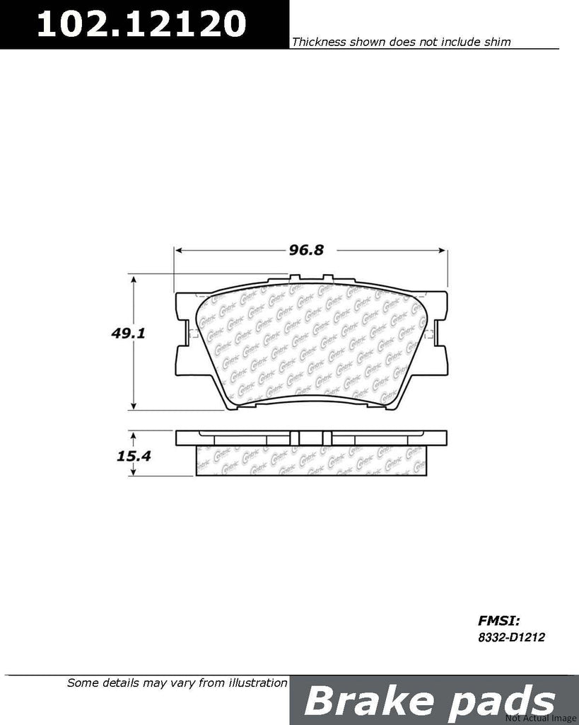 C-Tek Semi-Metallic Brake Pads with Shims - Centric Parts 102.12120