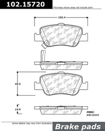 C-Tek Semi-Metallic Brake Pads with Shims - Centric Parts 102.15720