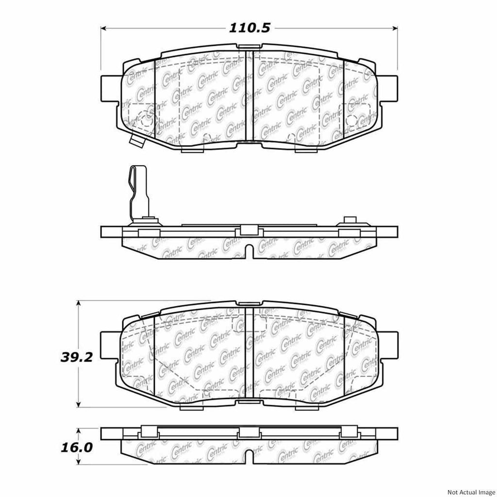 C-Tek Ceramic Brake Pads with Shims - Centric Parts 103.11240