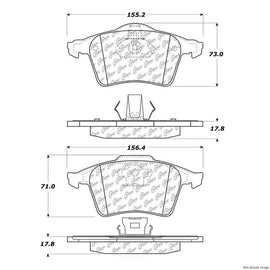 Posi-Quiet Semi-Metallic Brake Pads with Hardware - Centric Parts 104.09152