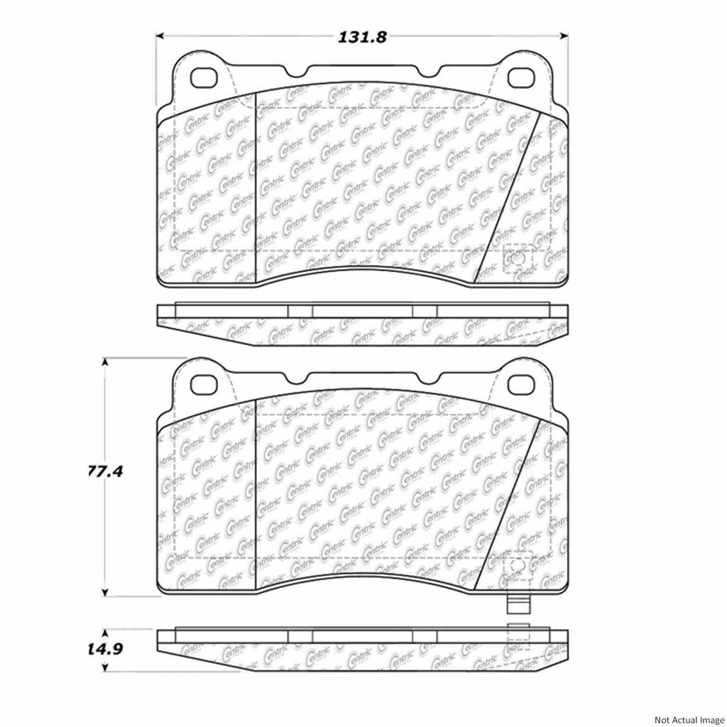 Posi-Quiet Semi-Metallic Brake Pads - Centric Parts 104.10010