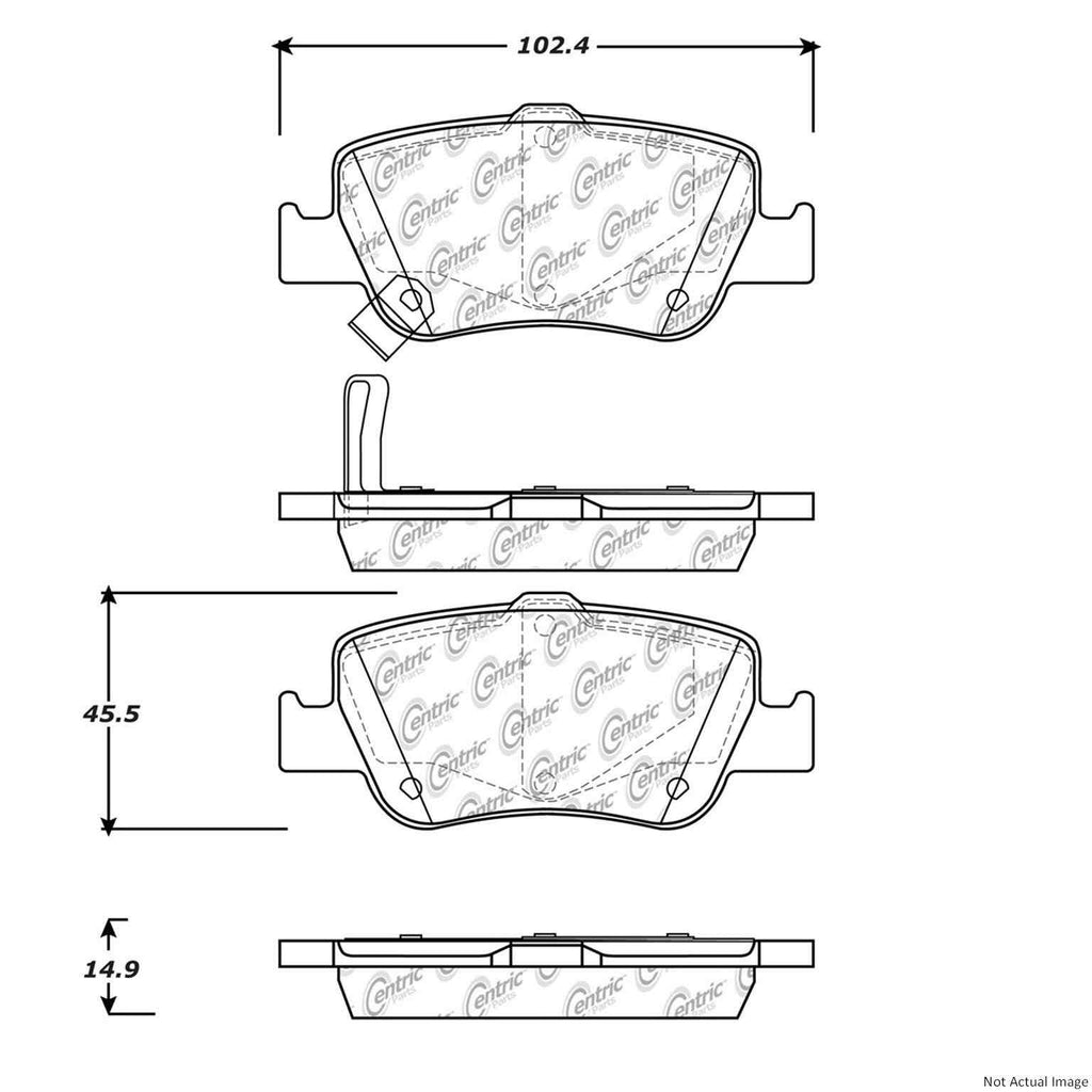 Posi-Quiet Ceramic Brake Pads with Shims - Centric Parts 105.15720