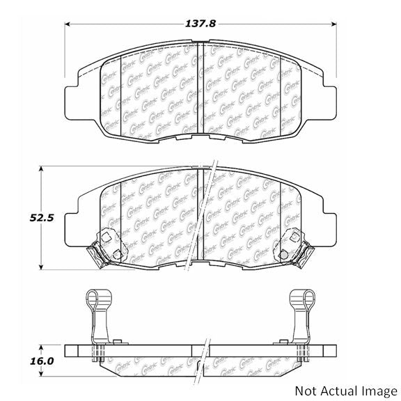 Posi-Quiet Extended Wear Semi-Metallic Brake Pads with Shims and Hardware - Centric Parts 106.07640