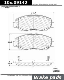 Posi-Quiet Extended Wear Semi-Metallic Brake Pads with Shims and Hardware - Centric Parts 106.09142