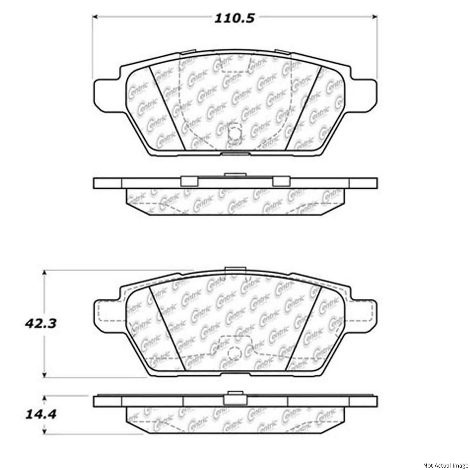 Brake Pad Set, Rear - Centric Parts 106.11610