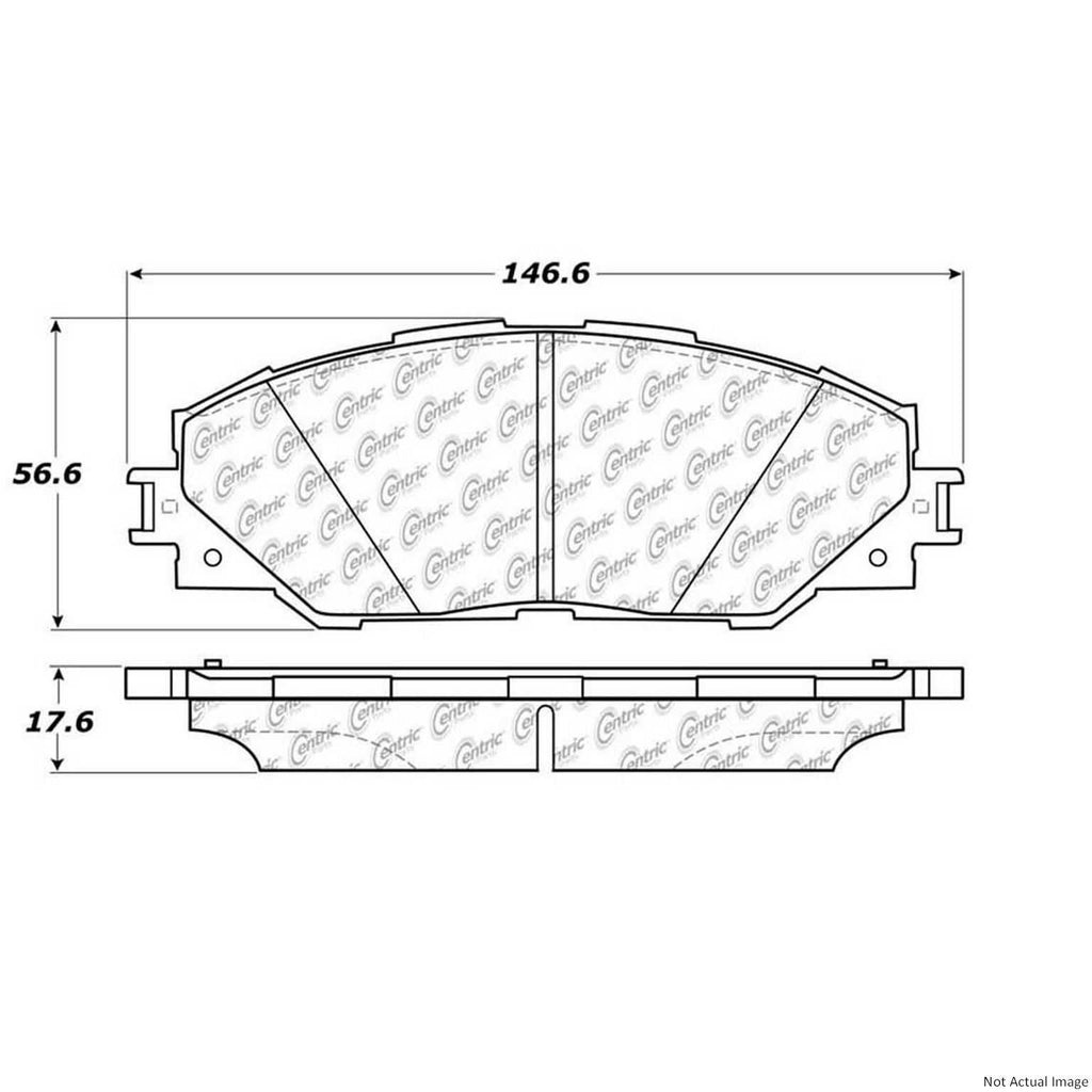 Posi-Quiet Extended Wear Semi-Metallic Brake Pads with Shims and Hardware - Centric Parts 106.12110