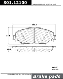 Centric Premium Ceramic Brake Pads with Shims and Hardware - Centric Parts 301.12100