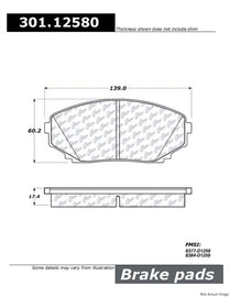 Centric Premium Ceramic Brake Pads with Shims and Hardware - Centric Parts 301.12580