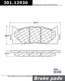 Centric Premium Ceramic Brake Pads with Shims and Hardware - Centric Parts 301.12930