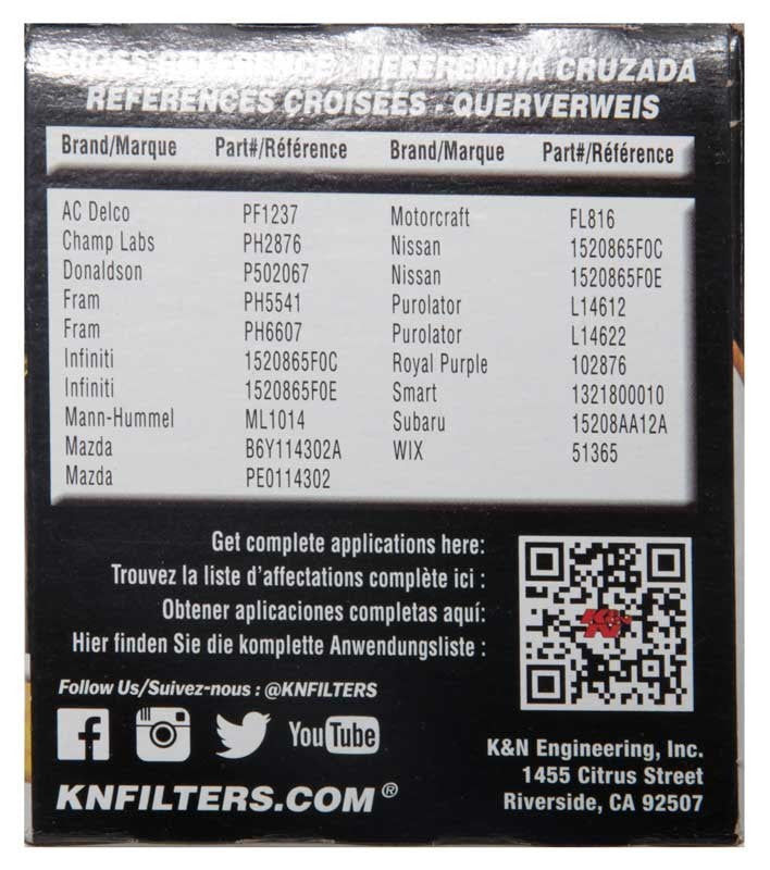 Oil Filter - K&N Filters HP-1008