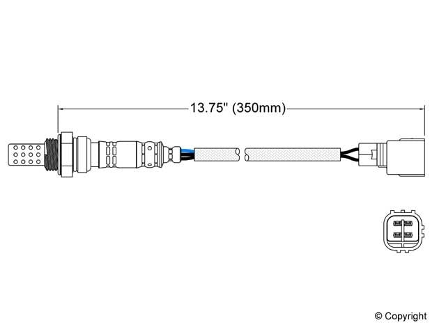 Walker Products 250-24360 Oxygen Sensor 4-W Direct Fit Narrow-Band - Walker 250-24360