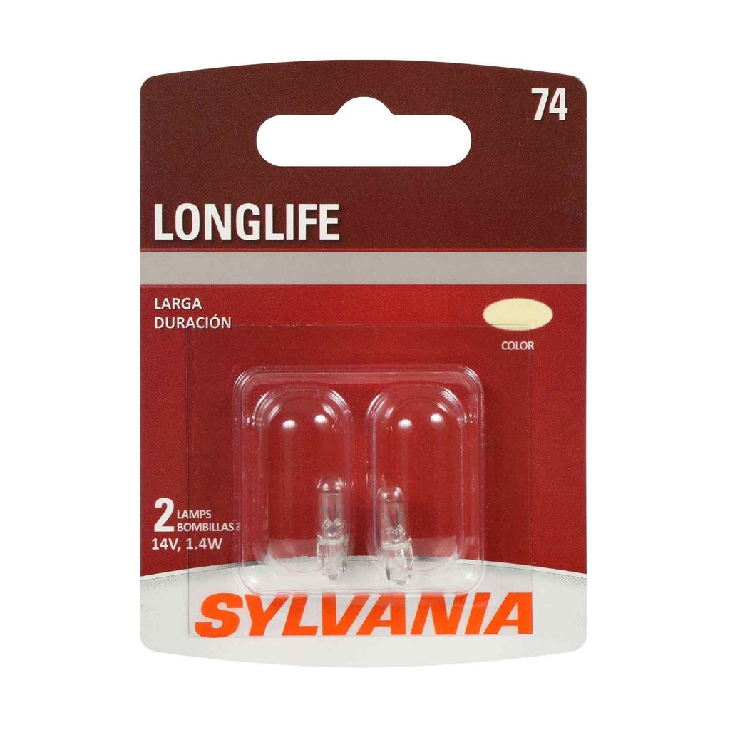 74 Long Life Incandescent Blister Card 2 - Sylvania Bulbs 74LL.BP2