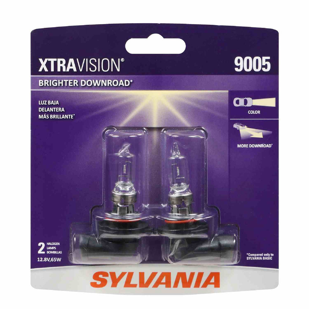 9005 Xtravision Halogen Blister Card 2 - Sylvania Bulbs 9005XV.BP2
