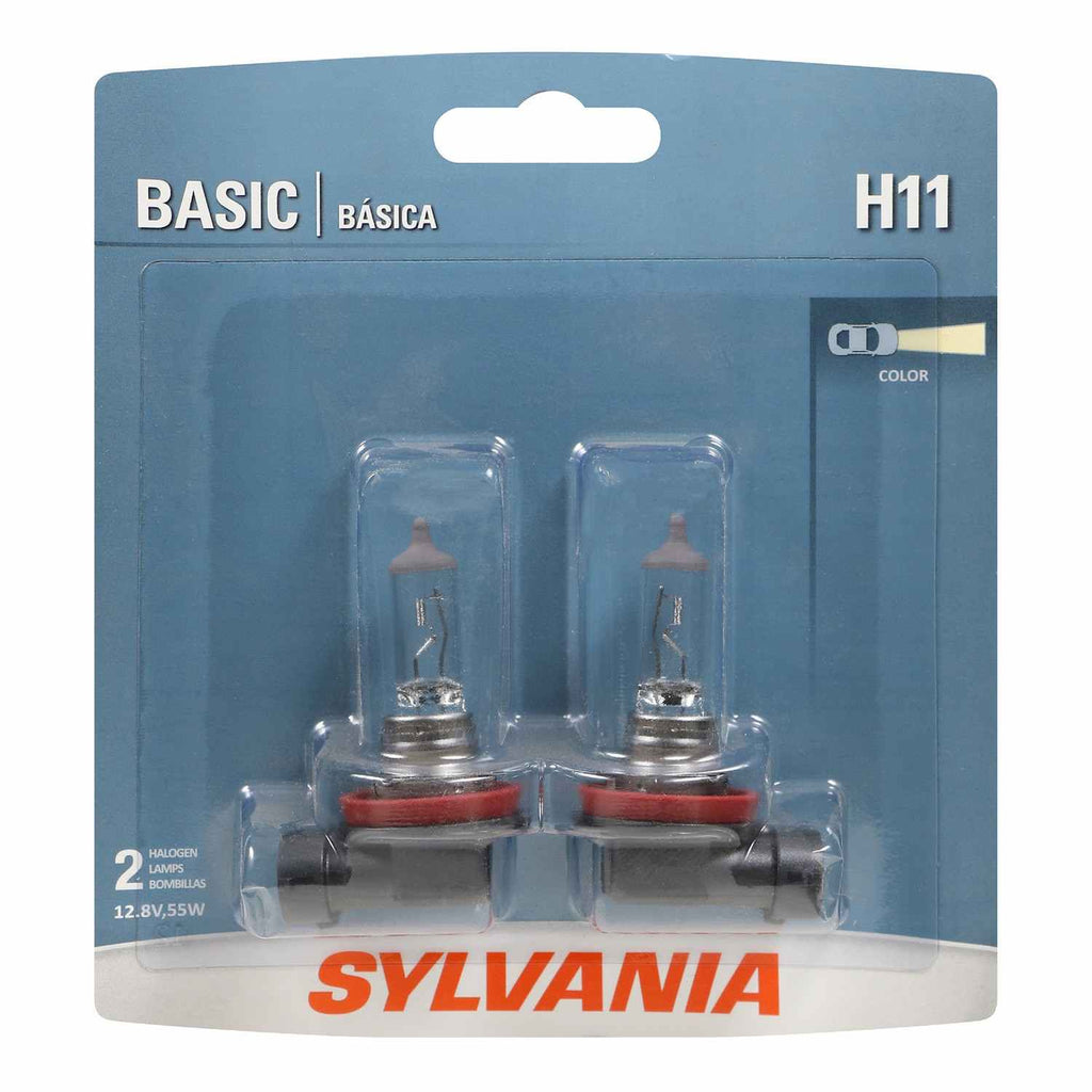 H11 Basic Halogen Blister Card 2 - Sylvania Bulbs H11.BP2